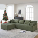 Behost 105" Modular Sectional Sofa for Living Room, L Shaped Cloud Couch, No Assembly Required, Green