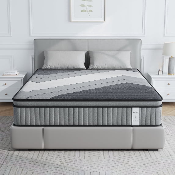 BEHOST 12 inch Full Mattress in a Box, Comfortable Medium Firm Memory Foam Hybrid Mattress for Bedroom