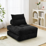 BEHOST 70" Corduroy Convertible Futon Sofa Bed, Folding Couch Sleeper for Small Spaces, Black
