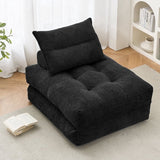 BEHOST 86" Oversized Black Futon Sofa Bed for Adults, Folding Convertible Lounger