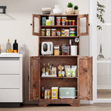 Behost Kitchen Pantry Cabinet with Doors, Storage Shelf for Home, Brown