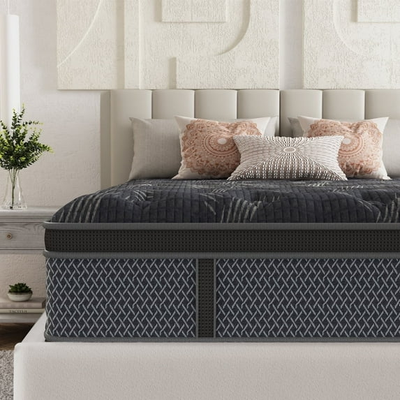 Behost 10 Inch Queen Mattress in a Box, CertiPUR-US Memory Foam & Pocket Spings Medium Firm Hybrid Bed Mattress for Sleep