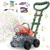 Bubble Machine with 520ML Bubble Solution and Music, Bubble Lawn Mower Bubble Toys for Boys Girls 3-6 Years Bubble Maker Kids Great Birthday Christmas Party Gifts - Organe