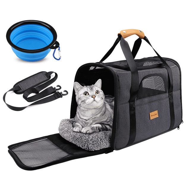 ASKEYON TSA Airline Approved Soft Sided Pet Carrier Top Loading 4 Side