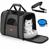Cat Carrier MORPILOT® Extra Large Cat Bag with Water Bowl, Soft Sided Tsa Airline Approved Pet Carrier up to 25LB, Travel Puppy Carrier Cat Carrier for Small Medium Large Dogs Cats Rabbits - Gray