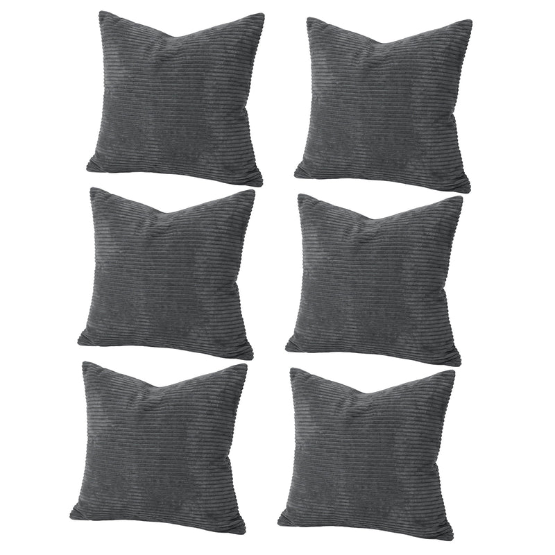 Gray Stripe Pattern Throw Pillow Set of 6, Soft Foam-Filled Design for Couch and Bedroom