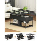 MONVANE 40" Lift Top Coffee Table with Storage for Living Room, Black