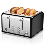 Toaster 4 Slice Toaster Keenstone Stainless Steel Retro Toasters, Bagel, Defrost, Reheat, Cancel Function 6 Shade Settings Removable Crumb Tray Auto Pop-Up, Kitchen Appliances, Apartment Essentials