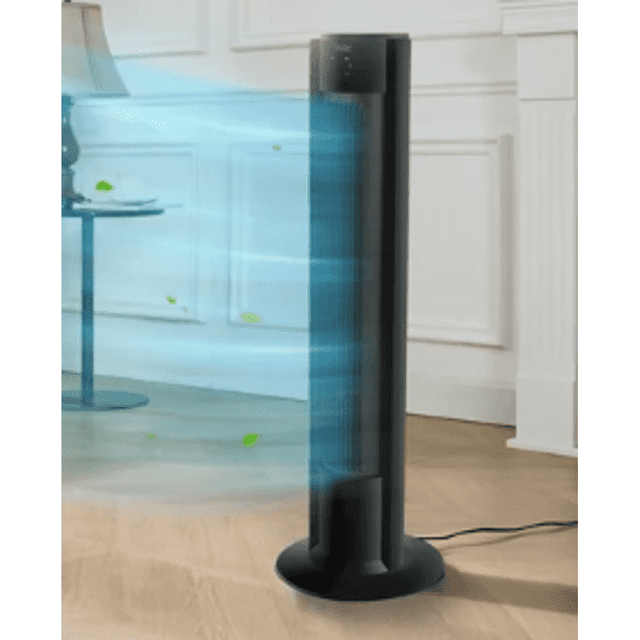 Tower Fans for Home, 38" Standing Floor Fan with Remote, 90° Oscillating Fan, 24 ft/s High Velocity, LED Display, 4 Speeds, 4 Modes, 8H Timer, Quiet Bedroom Fan - Black