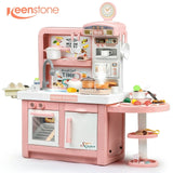 Toys Gift! Keenstone Play Kitchen, 38.6" High Kids Kitchen Playset, Toddler Kitchen, Birthday Christmas Gift Toys Clearance for Boy Girl Toddler age 1 2 3 4 5 6 7 8 - Pink