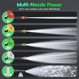 TCISA 3500 PSI Electric Pressure Washer,Max 2 GPM Power Washer with 35FT Power Cord 20FT Hose 4 Nozzles Soap Cannon for Car Garden Yard Hom