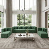 BEHOST 202.5" Modular Sectional Sofa with 2 Ottomans and 8 Pillows, 27.5" Deep Seat, No Assembly Required, Forest Green