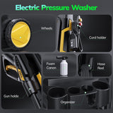 TCISA 3500 PSI Electric Pressure Washer,Max 2 GPM Power Washer with 35FT Power Cord 20FT Hose 4 Nozzles Soap Cannon for Car Garden Yard Hom
