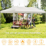 VECUKTY 10 x 20ft Pop up Canopy Tent with 6 Sidewalls, Wheeled Bag, Shelter for Outdoor Shade,White