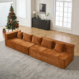 Behost 105" Modular Sectional Sofa for Living Room with Deep Seat, Chenille Cloud Couch for Relaxing, Orange