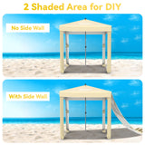VECUKTY Beach Cabana, 6.2 x 6ft Portable Beach Canopy with Side Wall, UPF 50+ UV Protection, Easy to Set up Cool Beach Cabana Tent, Waterproof Sun Shelter with Privacy Sunwall for Sand-Beige