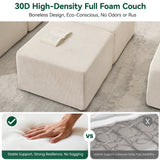 BEHOST Loveseat Cloud Couch Sectional Sofa wiht 4 Pillows, Includes Left Arm + Right Arm Two Seats, Chenille Beige