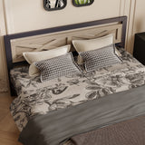 Behost Twin Bed Frame with Headboard and Underbed Storage, Metal Wood Platform Bed Frame Twin, No Box Spring Needed