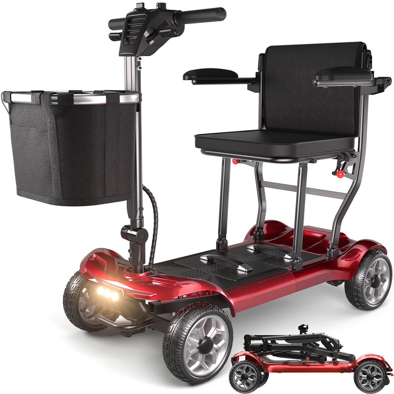 SACVON Ultra Lightweight Mobility Scooter for Seniors,43Lbs Aluminum Electric Wheelchair,Lithium Battery,Suitable for Travel