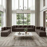 BEHOST 202.5" Living Room Sectional Couch Set, 8 Flexible Modules, 10" Wide Armrest, Coffee Brown