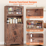 Behost Kitchen Pantry Cabinet with Doors, Storage Shelf for Home, Brown