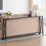 70" Console Table Entryway Sofa Table with Power Outlets,Rustic Brown
