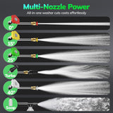 TCISA 3800 PSI Electric Pressure Washer,Max 2.5 GPM Power Washer with 35FT Power Cord 20FT Hose 5 Nozzles,Soap Cannon for Car Garden Yard Hom