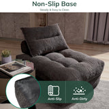 BEHOST 86" 2 Pack Large Futon Sofa Bed for Adults, 3-in-1 Convertible Folding Chair Bed Sleeper Chair, Dark Gray & Beige