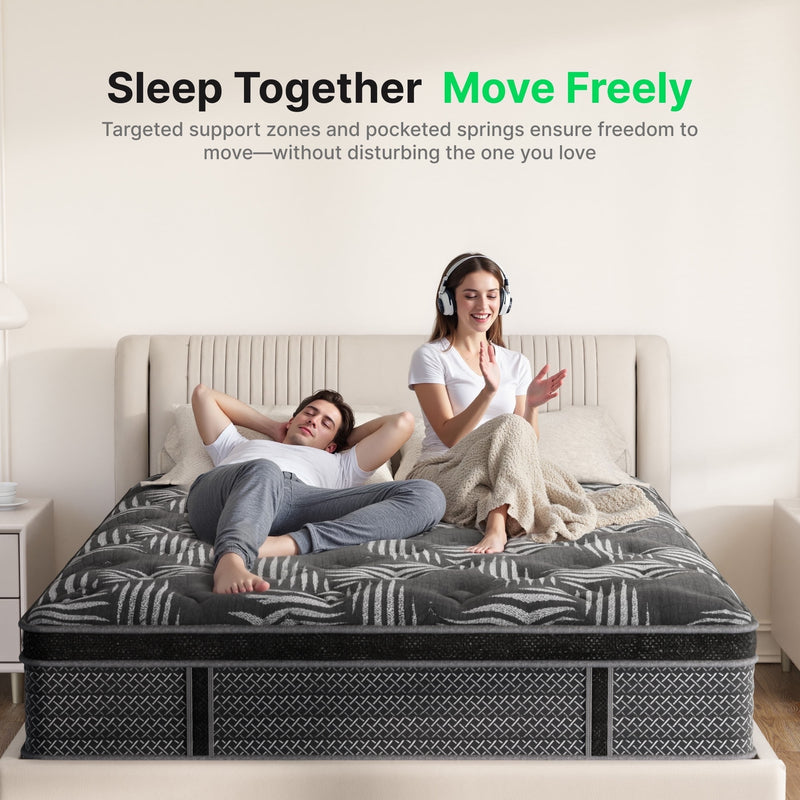 Queen Mattress 10 inch Soft Memory Foam Bed Mattress in a Box, Medium Firm Hybrid Mattress Queen Size