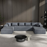 Behost 140" Oversized Modular Sectional Sofa for Living Room with Deep Seat, Comfy Cloud Couch for Relaxing, Gray