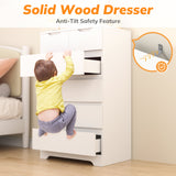 Eunon 6 White Drawer Dresser, Wood Storage Chest Organizers ,Chests of Drawers with Large Organizer for Bedroom Living Room