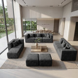 BEHOST 10 Modules Oversized Modular Sectional Sofa Set for Living Room, 27.5" Deep Seat Chenille Cloud Couch, Dark Gray