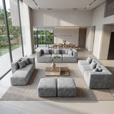 BEHOST 232.5" Oversized Sectional Sofa for Living Room, Flexible Chenille Cloud Couch, Light Gray