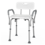 Shower Chair for Inside Shower with Arms and Back, 350 lbs Heavy Duty Shower Seat for Bathtub, Height Adjustable Safety Bath Seat for Elderly, Adults, Handicap and Disabled