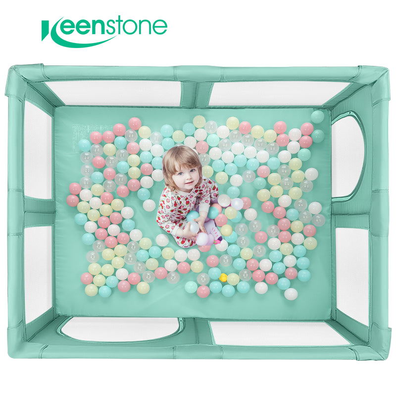 Baby Playpen for Toddler ,Keenstone 61 x 50 inch Large Baby Playard for 0-6 Years,Indoor & Outdoor,Green