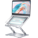 Laptop Stand, Cheflaud Ergonomic Aluminum Laptop Holder, Adjustable Riser with Heat-Vent, Compatible with MacBook Air/Pro, Dell, HP, Lenovo All Laptops, Sliver