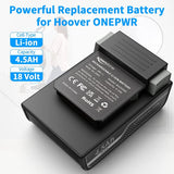 Hoover Replacement Battery for ONEPWR, 4.5Ah Lithium-ion Battery Compatible with All Hoover Series Cordless Vacuum Cleaner BH15030 BH25040 BH25030 BH15260 BH25030PC2 and More