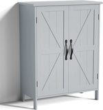 Cabinet Cupboard with 2 Doors, Adjustable Shelves, Standing, Storage for Kitchen, Laundry or Utility Room, White