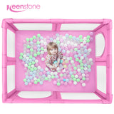 Baby Playpen for Toddler ,Keenstone 61 x 50 inch Large Baby Playard for 0-6 Years,Indoor & Outdoor,Pink