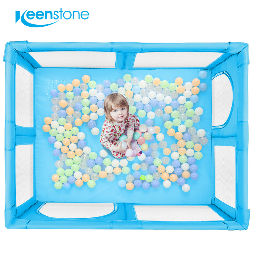 Baby Playpen for Toddler ,Keenstone 61 x 50 inch Large Baby Playard for 0-6 Years,Indoor & Outdoor,Blue