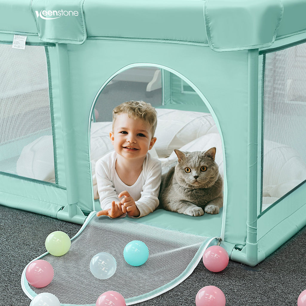 Baby Playpen for Toddler ,Keenstone 61 x 50 inch Large Baby Playard for 0-6 Years,Indoor & Outdoor,Green
