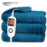 Electric Heated Throw Blanket, Keenstone Machine Washable Fast Heated Flannel Blanket Twin Size, Darkturquoise