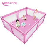 Baby Playpen for Toddler ,Keenstone 81 x 61 inch Large Baby Playard for 0-6 Years,Indoor & Outdoor,Pink