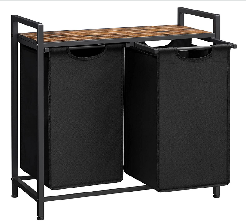 Chefluad Laundry Hamper Cart,Clothes Hamper Sorter with Pull-Out Removable Storage Sorter Bags for Laundry Room Organization Laundry Bags