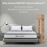 Behost 10" King Innerspring Mattress in a  Box, Memory Foam and Individual Pocket Spring Medium Firm Mattress,Pressure Relief and Supportive