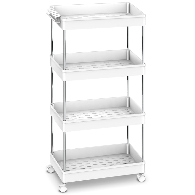 Chariot à roulettes utilitaire Cheflaud à 4 niveaux , organisateur de rangement multifonctionnel avec étagères réglables