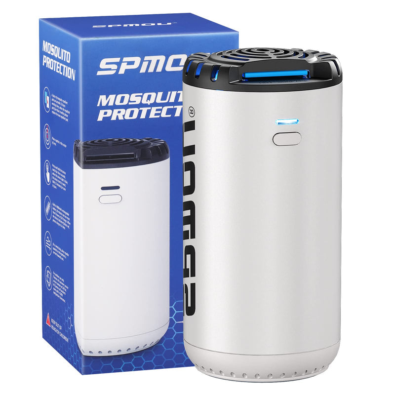 Spmou Rechargeable Mosquito Repeller, 25’ Mosquito Protection Zone, Portable Rechargeable, Includes 72 Hr Mosquito Repellent Refill, No Spray, No Candle or Flame Mosquito Repeller / DEET Alternative