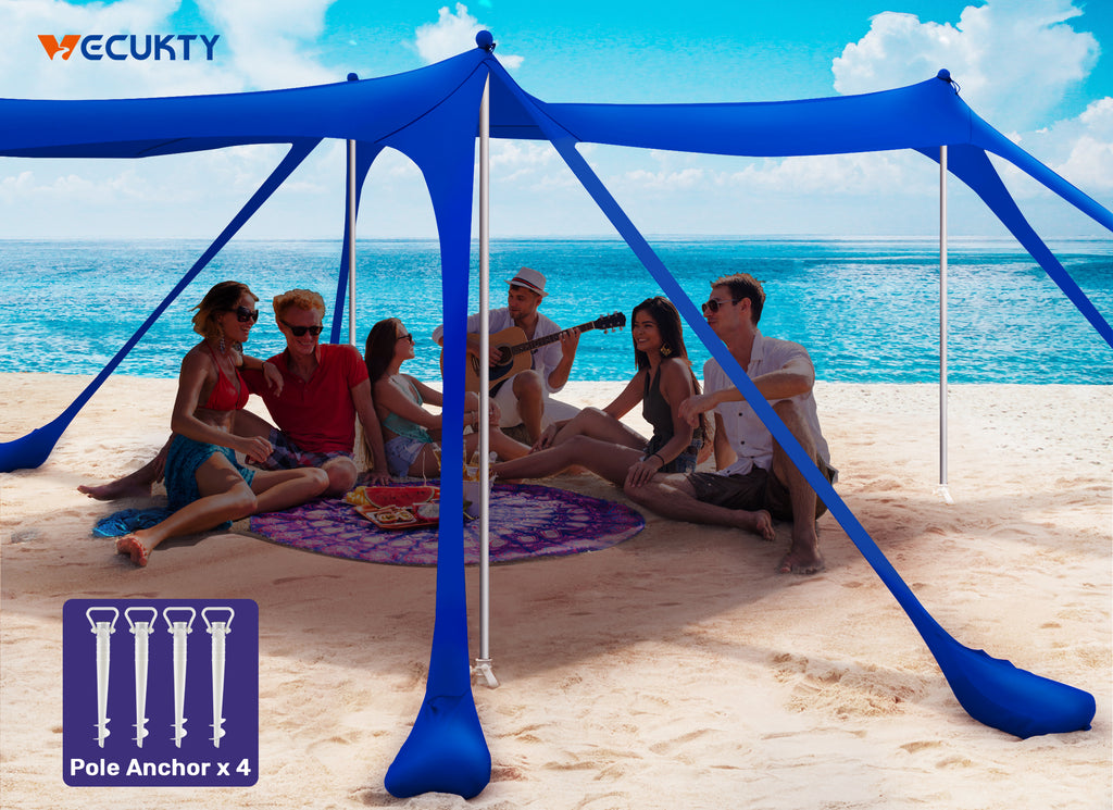 Beach Canopy Tent Sun Shade with UPF 50+ UV Protection,10x10 FT Beach –