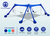 Beach Canopy Tent Sun Shade with UPF 50+ UV Protection,10x10 FT Beach Tent Sun Shelter with Sandbags,8 Stability Poles and Ground Pegs and Anti-Wind Ropes,Blue