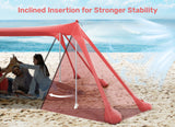 Beach Canopy Tent Sun Shade with UPF 50+ UV Protection,10x10 FT Beach Tent Sun Shelter with Sandbags,8 Stability Poles and Ground Pegs and Anti-Wind Ropes,Blue